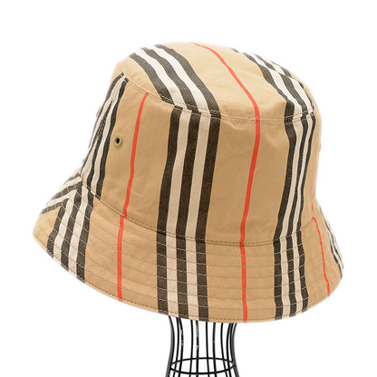 リバーシブル バケットハット アイコンストライプ コットン ベージュ ハット