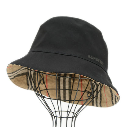 リバーシブル バケットハット アイコンストライプ コットン ベージュ ハット