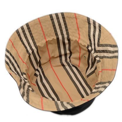 リバーシブル バケットハット アイコンストライプ コットン ベージュ ハット