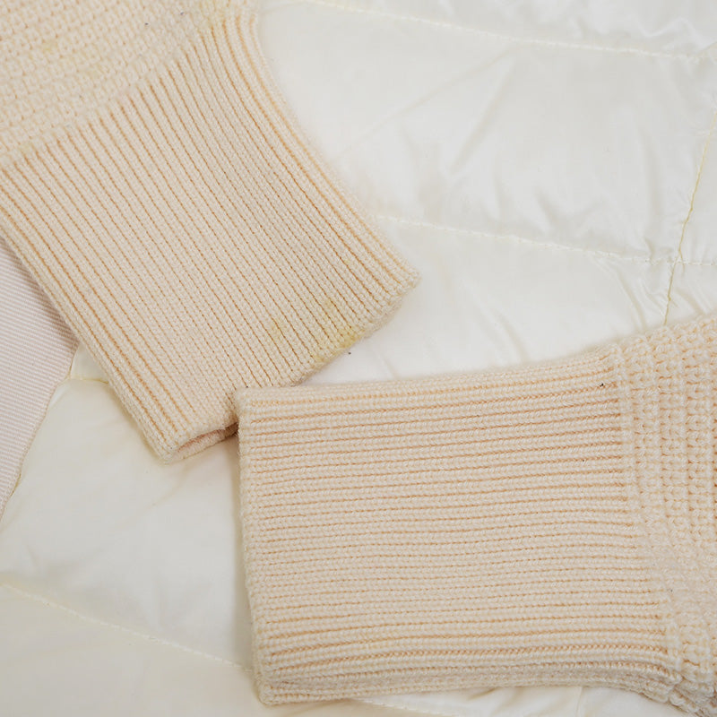 MAGLIONE TRICOT CARDIGAN ダウンジャケット ホワイト #XS ダウンジャケット