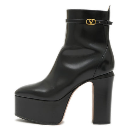 ショートブーツ レザー ブラック レディース 36.5サイズ ブーツ