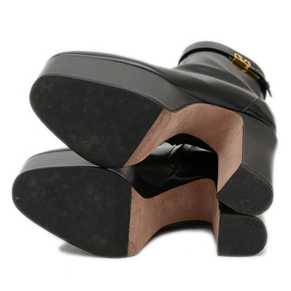 ショートブーツ レザー ブラック レディース 36.5サイズ ブーツ