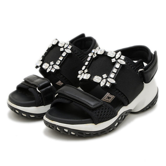 ヴィヴ ラン サンダル レザー/ナイロン ブラック レディース 36サイズ スニーカー