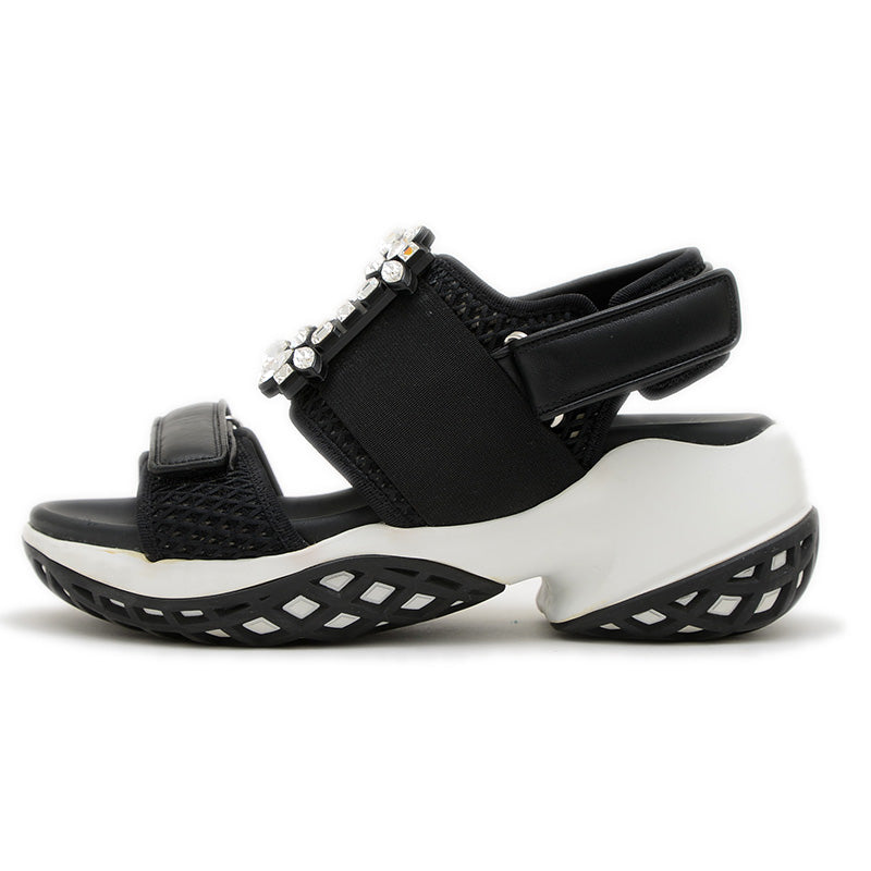 ヴィヴ ラン サンダル レザー/ナイロン ブラック レディース 36サイズ スニーカー