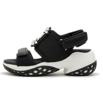 ヴィヴ ラン サンダル レザー/ナイロン ブラック レディース 36サイズ スニーカー