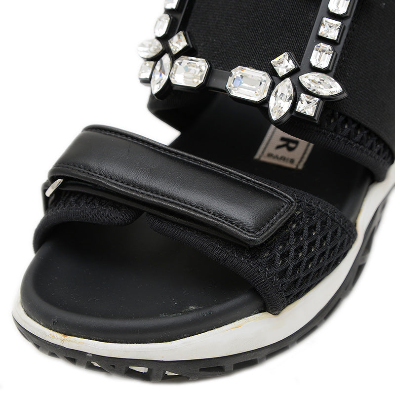 ヴィヴ ラン サンダル レザー/ナイロン ブラック レディース 36サイズ スニーカー