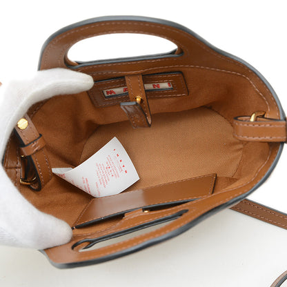 トロピカリア マイクロ 2WAYバッグ レザー/ナイロン ブラウン トートバッグ