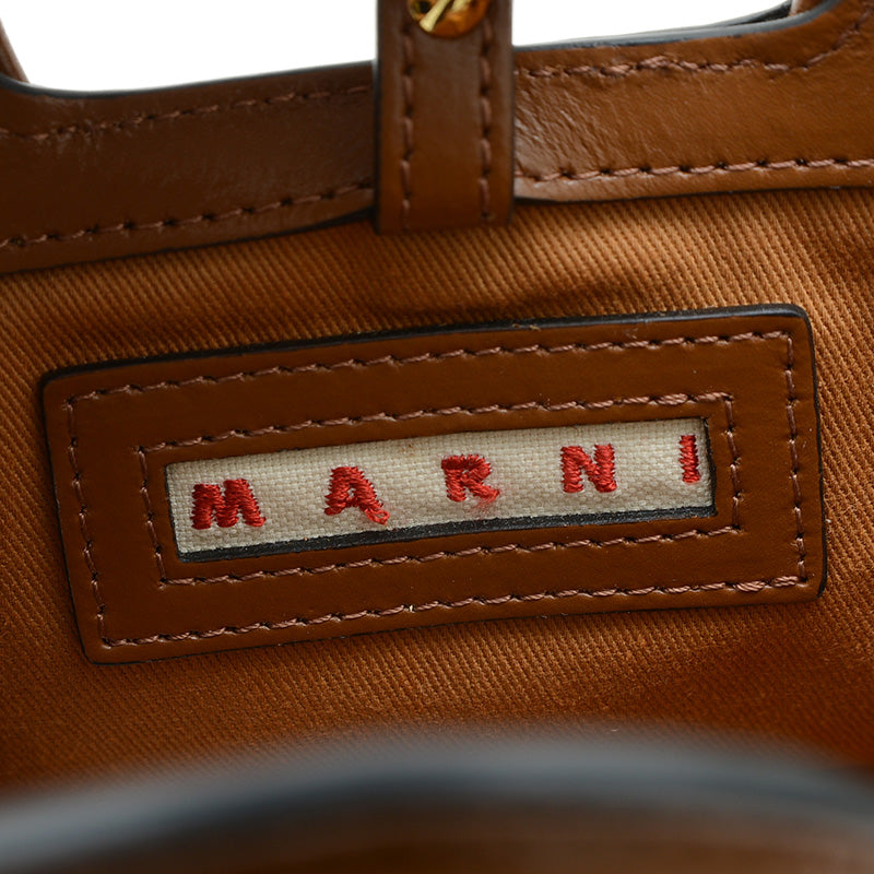 トロピカリア マイクロ 2WAYバッグ レザー/ナイロン ブラウン トートバッグ