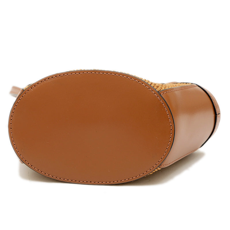 トロピカリア マイクロ 2WAYバッグ レザー/ナイロン ブラウン トートバッグ