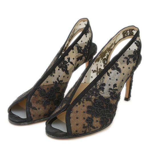 サンダル レース ブラック レディース 36サイズ パンプス