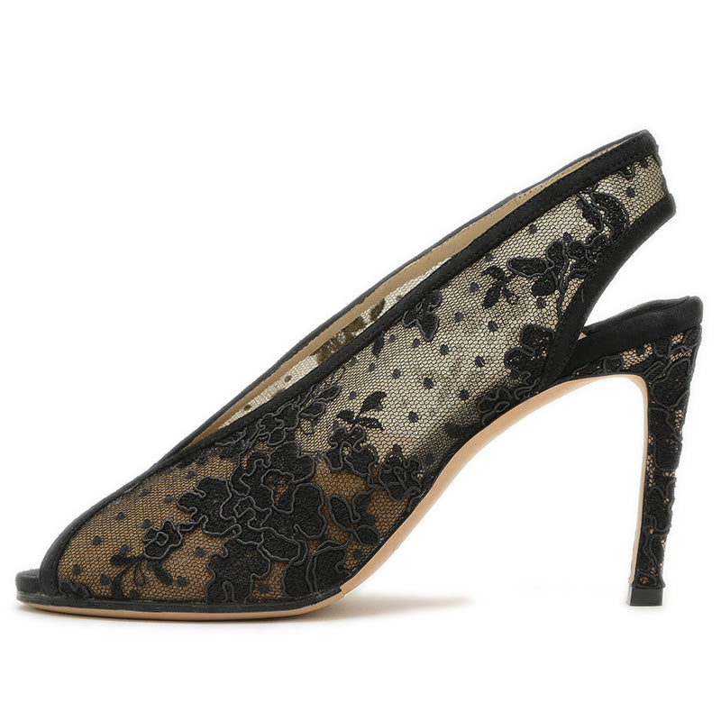 サンダル レース ブラック レディース 36サイズ パンプス