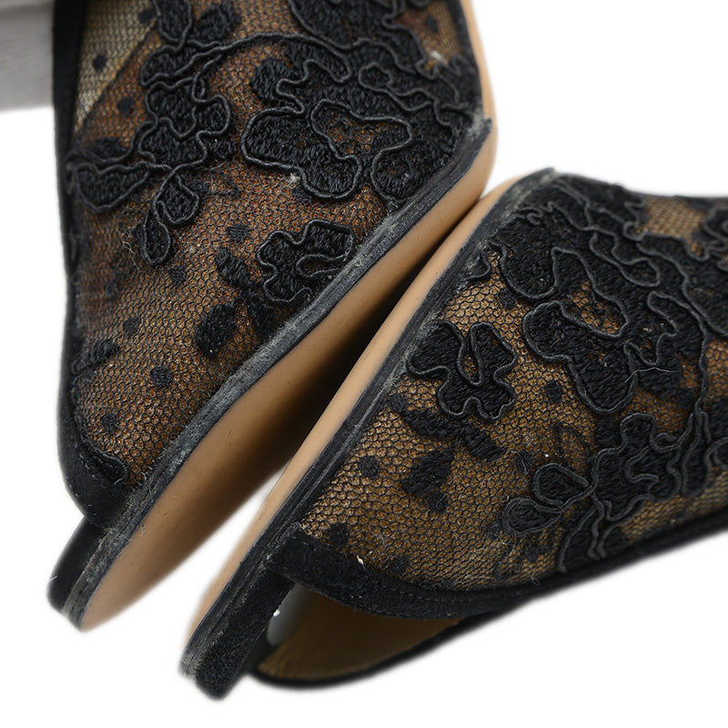 サンダル レース ブラック レディース 36サイズ パンプス