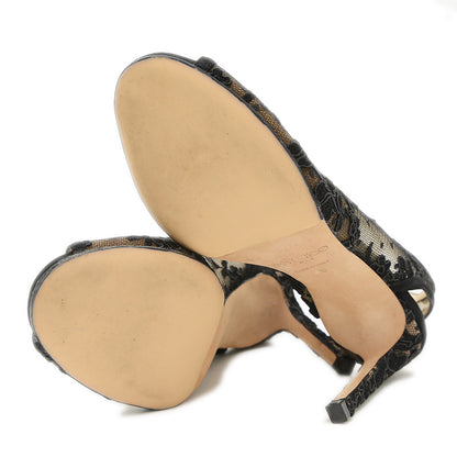 サンダル レース ブラック レディース 36サイズ パンプス