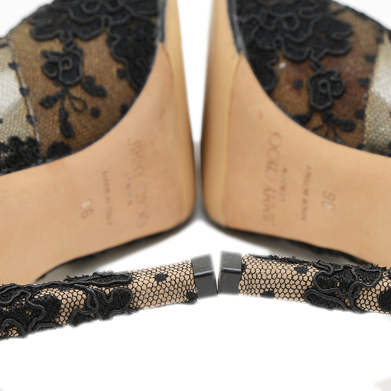 サンダル レース ブラック レディース 36サイズ パンプス