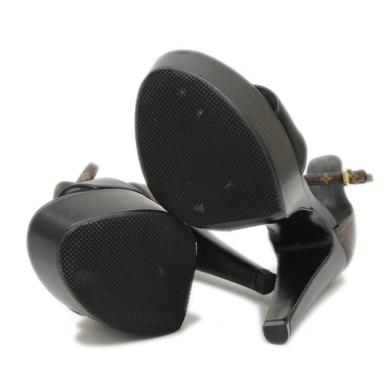 アフターグローライン サンダル レザー モノグラム #35.5 サンダル