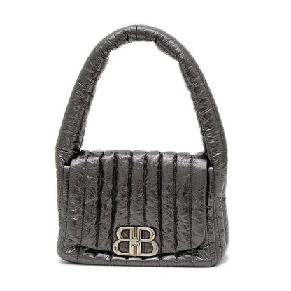 モナコ ワンショルダーバッグ レザー メタリックブラック 787896 ショルダーバッグ