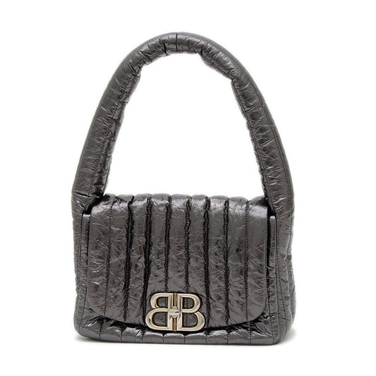 モナコ ワンショルダーバッグ レザー メタリックブラック 787896 ショルダーバッグ