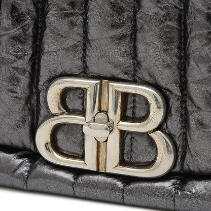 モナコ ワンショルダーバッグ レザー メタリックブラック 787896 ショルダーバッグ