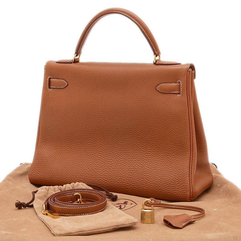 ケリー32 内縫い トゴ ゴールド ゴールド金具 □C刻印 ハンドバッグ