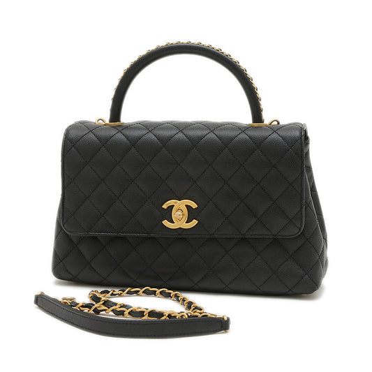 ココハンドル 29 2WAYバッグ キャビア ブラック ゴールド金具 A92991 ハンドバッグ