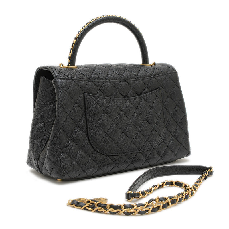 ココハンドル 29 2WAYバッグ キャビア ブラック ゴールド金具 A92991 ハンドバッグ