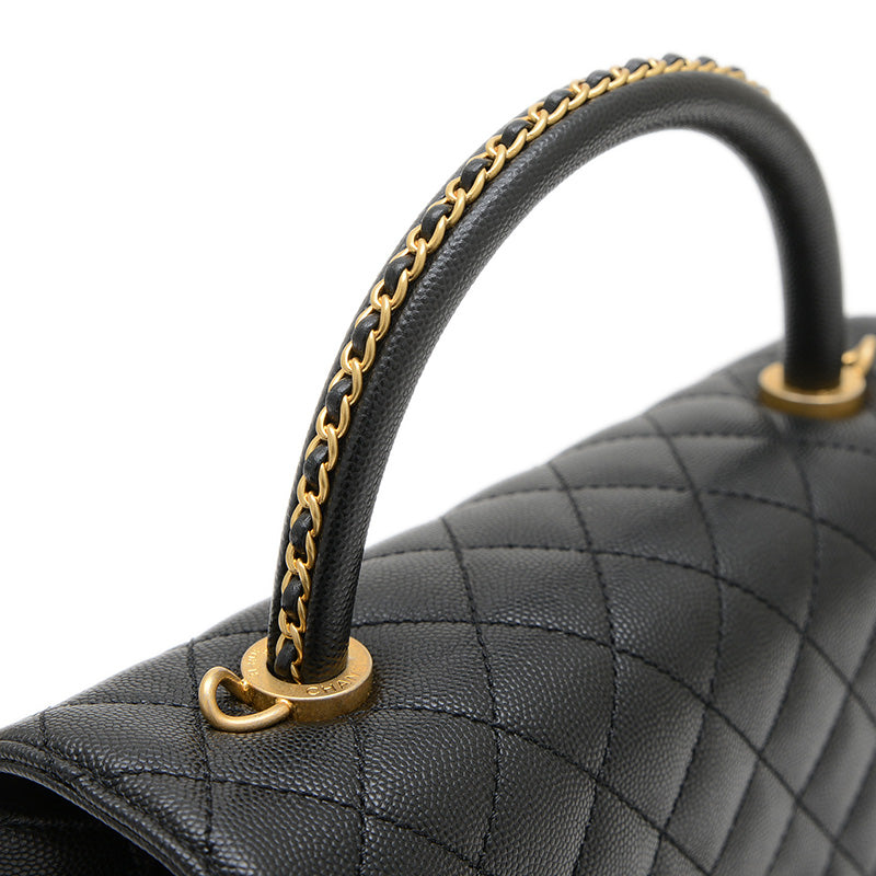 ココハンドル 29 2WAYバッグ キャビア ブラック ゴールド金具 A92991 ハンドバッグ