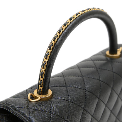 ココハンドル 29 2WAYバッグ キャビア ブラック ゴールド金具 A92991 ハンドバッグ