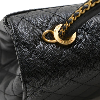 ココハンドル 29 2WAYバッグ キャビア ブラック ゴールド金具 A92991 ハンドバッグ