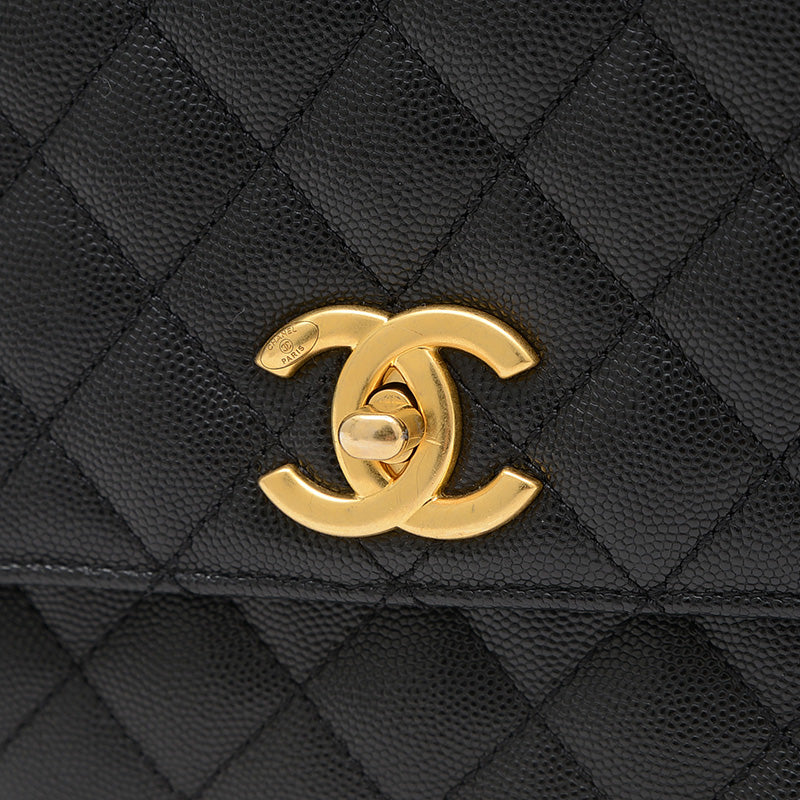 ココハンドル 29 2WAYバッグ キャビア ブラック ゴールド金具 A92991 ハンドバッグ