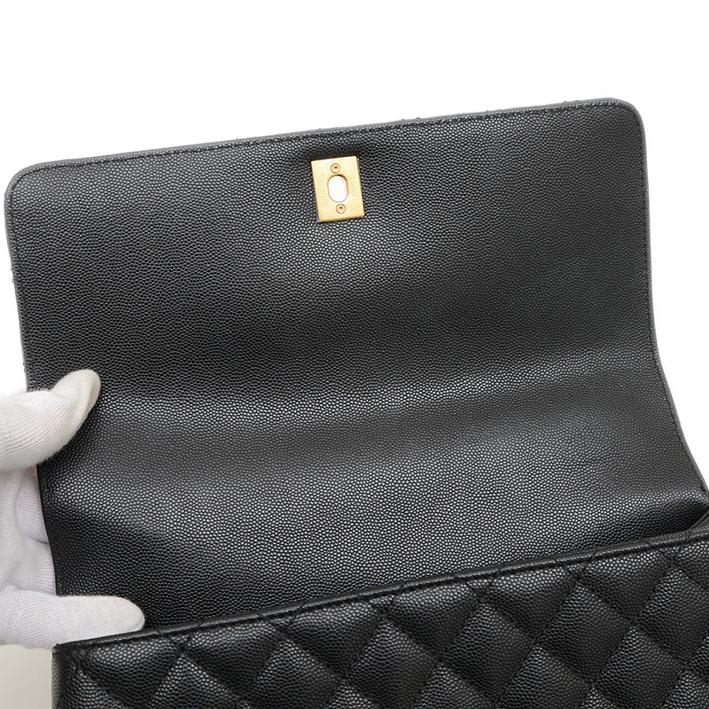 ココハンドル 29 2WAYバッグ キャビア ブラック ゴールド金具 A92991 ハンドバッグ