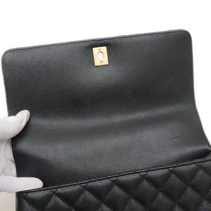 ココハンドル 29 2WAYバッグ キャビア ブラック ゴールド金具 A92991 ハンドバッグ