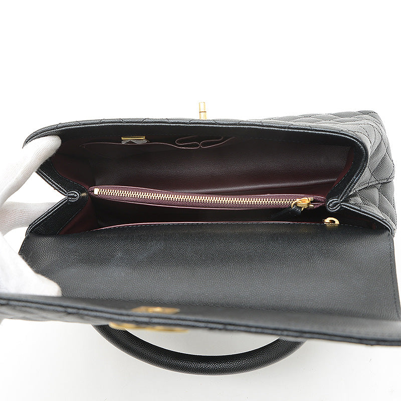 ココハンドル 29 2WAYバッグ キャビア ブラック ゴールド金具 A92991 ハンドバッグ