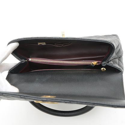 ココハンドル 29 2WAYバッグ キャビア ブラック ゴールド金具 A92991 ハンドバッグ