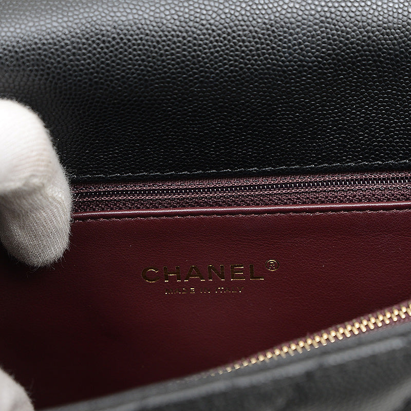 ココハンドル 29 2WAYバッグ キャビア ブラック ゴールド金具 A92991 ハンドバッグ