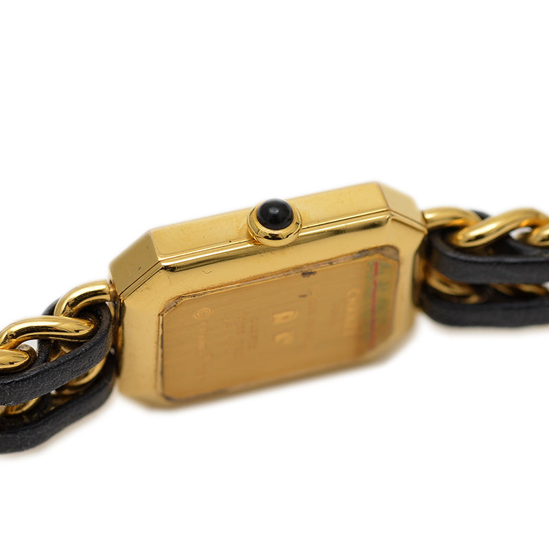 プルミエール レディース 黒文字盤 GP クォーツ Lサイズ H0001 腕時計