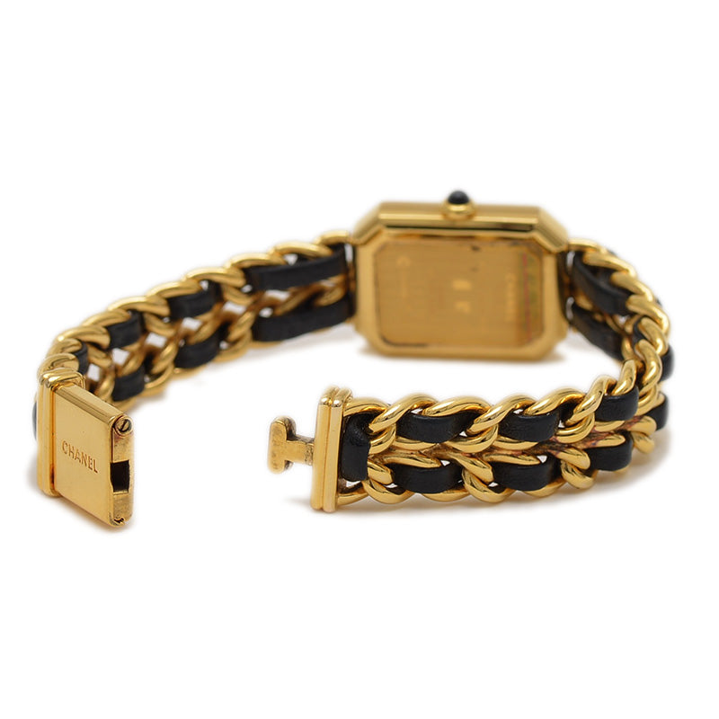 プルミエール レディース 黒文字盤 GP クォーツ Lサイズ H0001 腕時計