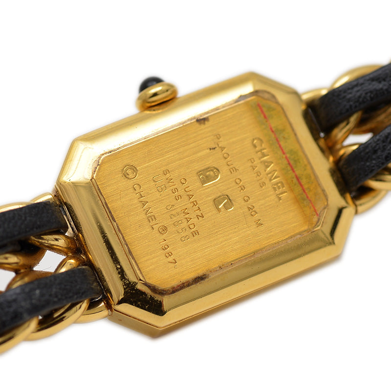 プルミエール レディース 黒文字盤 GP クォーツ Lサイズ H0001 腕時計