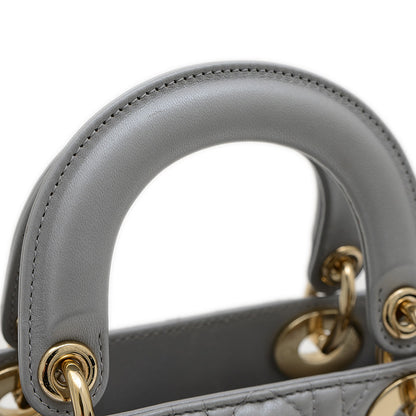 レディ ディオール ミニ チェーンショルダー バッグ ラムスキン グレー M05050ADU ハンドバッグ