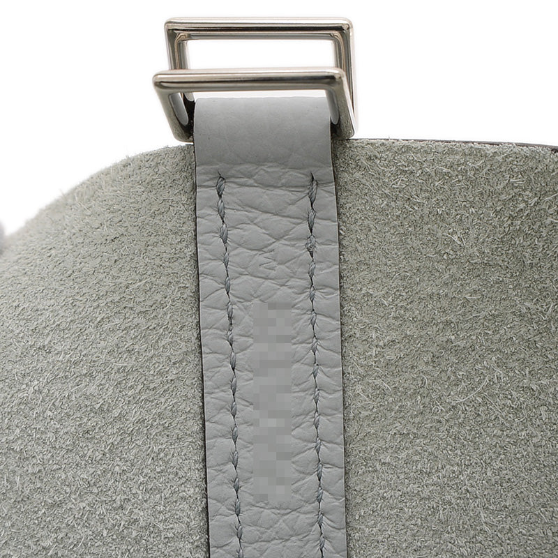 ピコタンロック PM 18 トリヨン ブルーペール シルバー金具 W刻印 ハンドバッグ