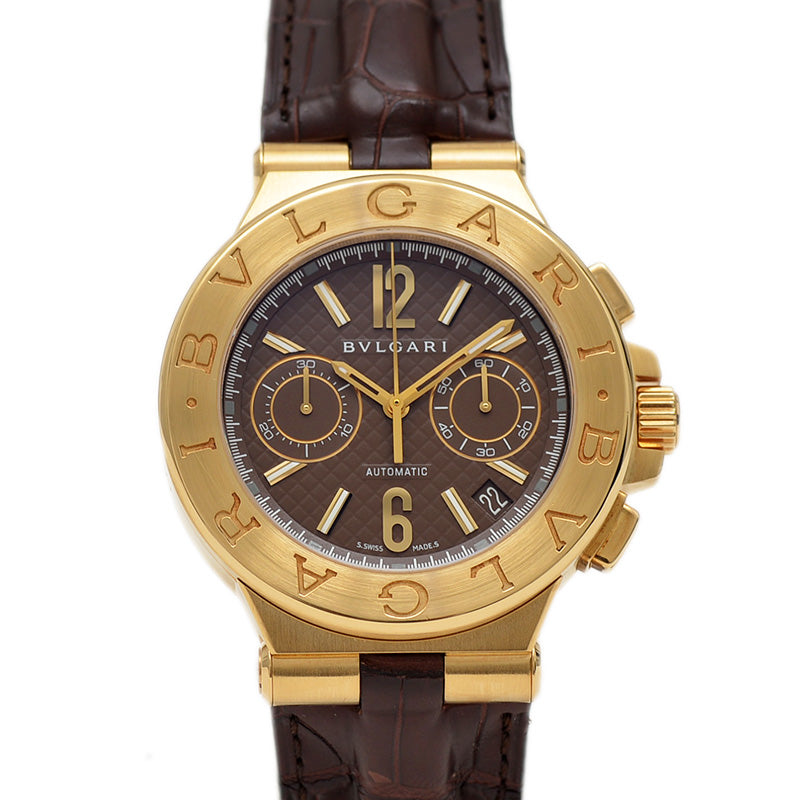 ディアゴノ クロノグラフ K18YG/クロコレザー DG40C11GLDCH オートマ 腕時計