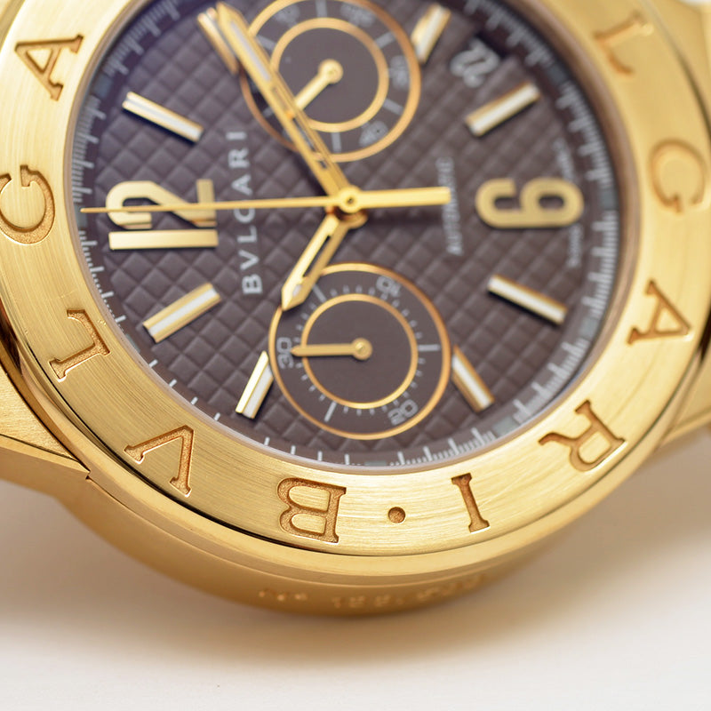 ディアゴノ クロノグラフ K18YG/クロコレザー DG40C11GLDCH オートマ 腕時計