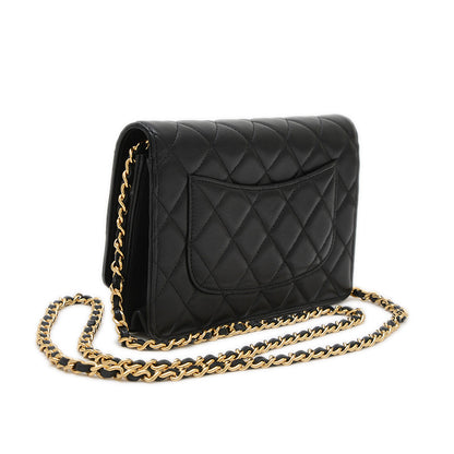 マトラッセ チェーンウォレット ラムスキン ブラック ゴールド金具 A33814 ショルダーバッグ