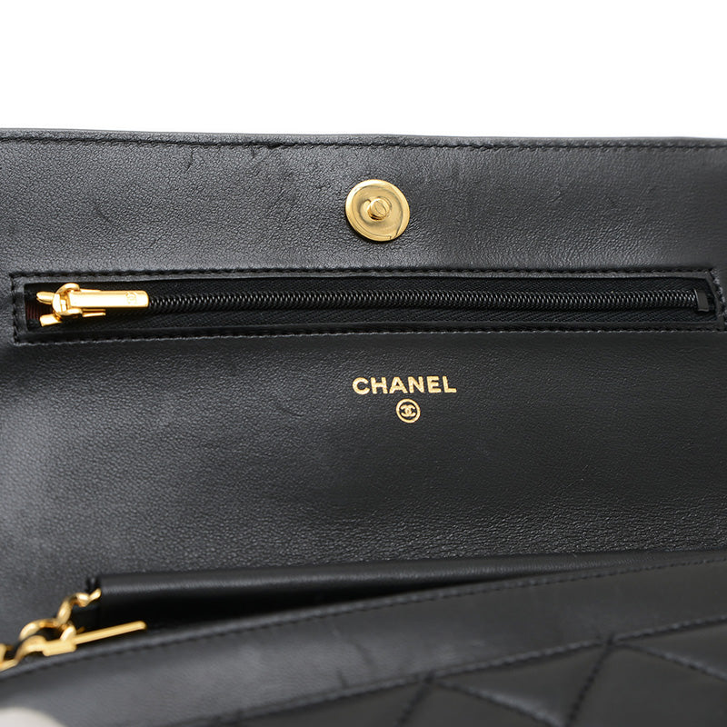 マトラッセ チェーンウォレット ラムスキン ブラック ゴールド金具 A33814 ショルダーバッグ