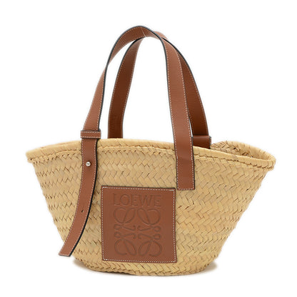 バスケット スモール かごバッグ ラフィア/レザー ナチュラル 327.02.S93 トートバッグ