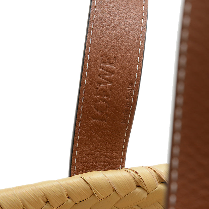 バスケット スモール かごバッグ ラフィア/レザー ナチュラル 327.02.S93 トートバッグ