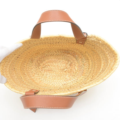 バスケット スモール かごバッグ ラフィア/レザー ナチュラル 327.02.S93 トートバッグ