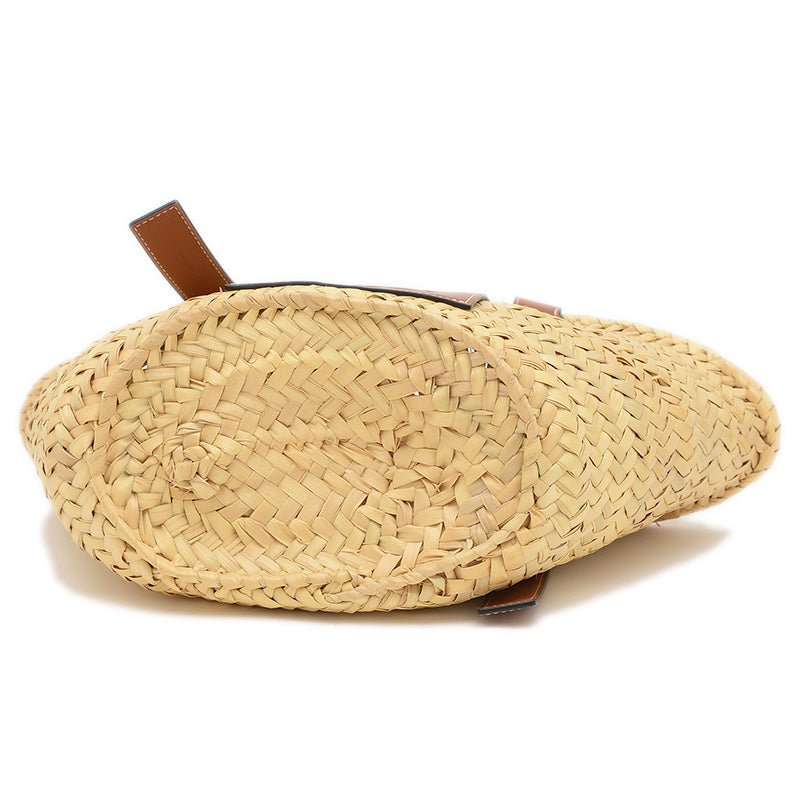 バスケット スモール かごバッグ ラフィア/レザー ナチュラル 327.02.S93 トートバッグ