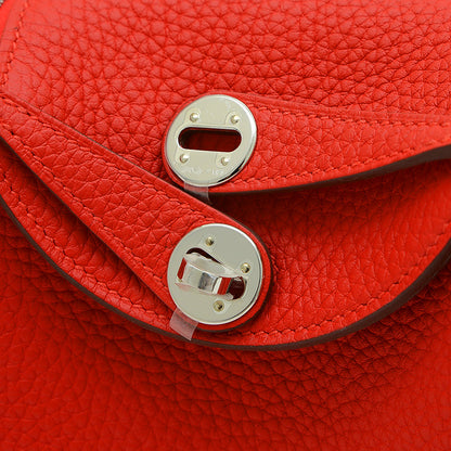 リンディ ミニ トリヨン ルージュラデュー シルバー金具 K刻印 ショルダーバッグ