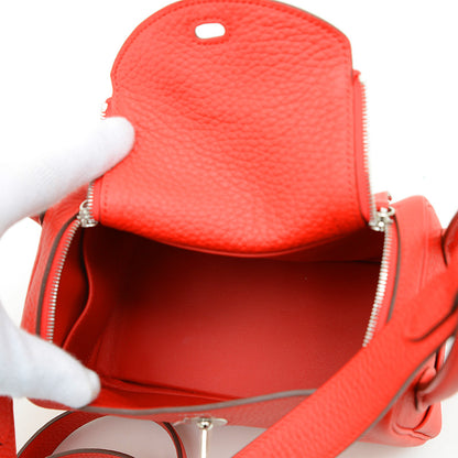 リンディ ミニ トリヨン ルージュラデュー シルバー金具 K刻印 ショルダーバッグ