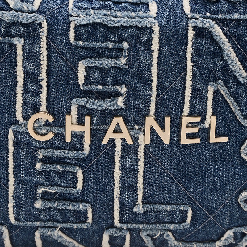 シャネル22 スモール チェーンショルダー デニム ブルー AS3260 ショルダーバッグ